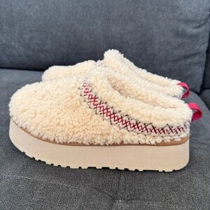 UGG Tazman Braid Platform Cream Sherpa New Womens 7